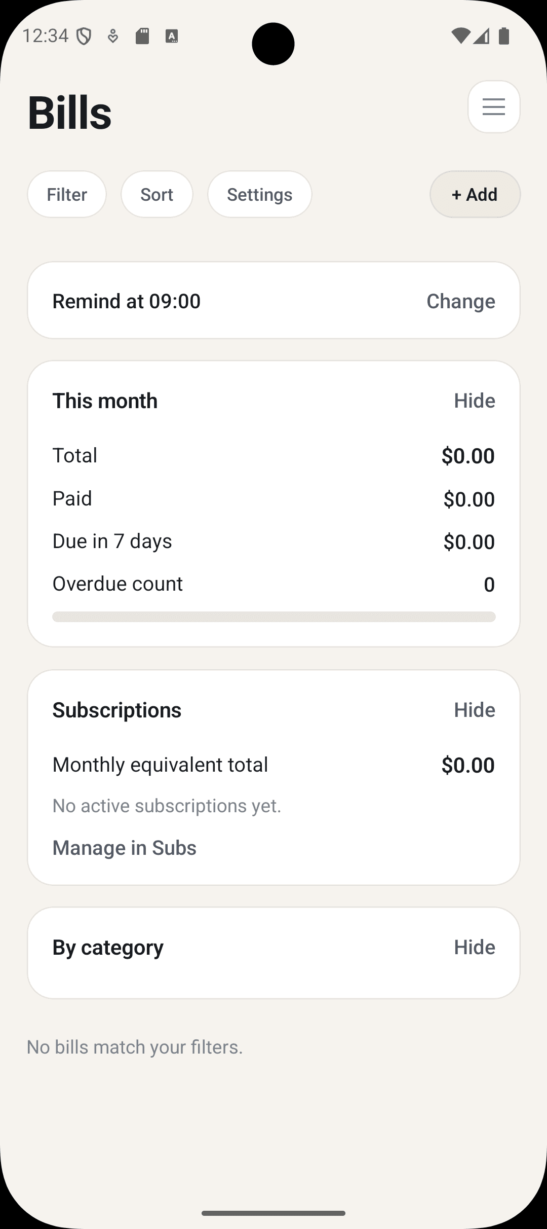 Issho bills screen